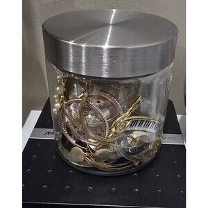 Vintage & mod Jewelry mystery jar all goldtone wearable pieces no junk,